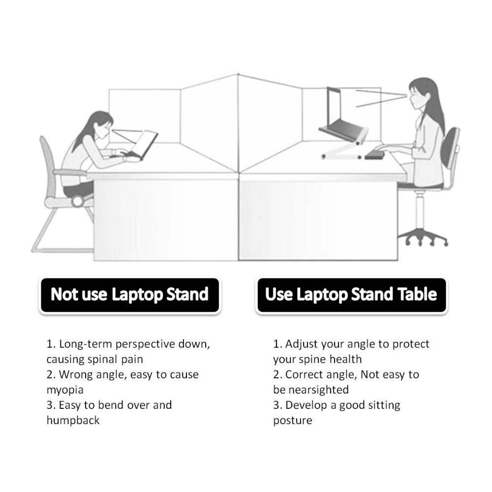 Foldable Laptop Stand — Adjustable Ergonomic Desk Riser
Your neck wasn't built to stare down at a screen for 8 hours a day.