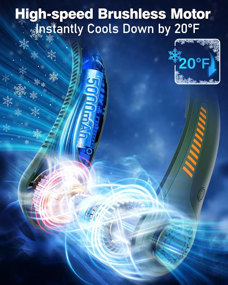 Portable Bladeless Neck Fan — Rechargeable & Lightweight