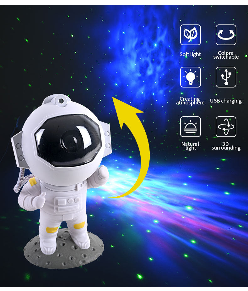 Astronaut Galaxy Star Projector — LED Night Light with Remote