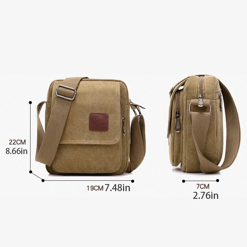 Men's Retro Canvas Crossbody Bag