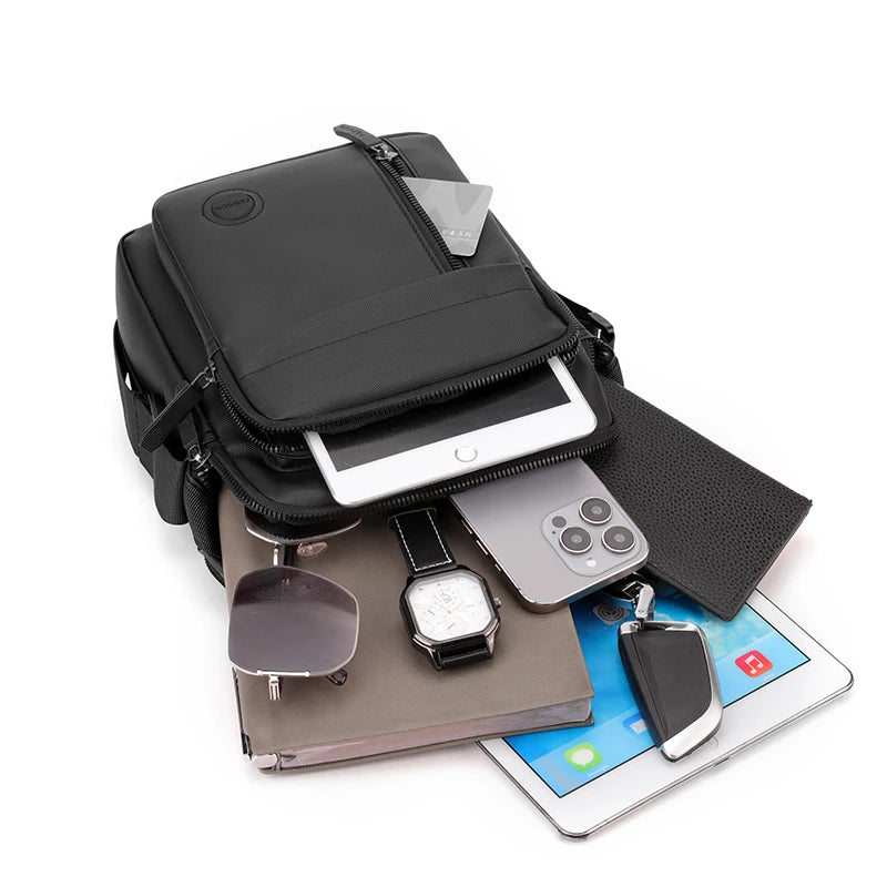 Men's Multi-Compartment Shoulder Bag