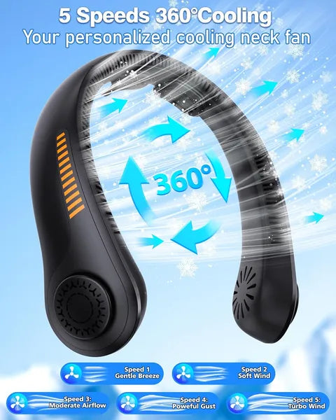Portable Bladeless Neck Fan — Rechargeable & Lightweight